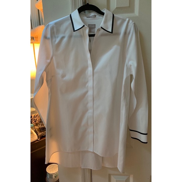 NWT Chico’s No Iron Contrast Trim Tunic - Picture 3 of 4